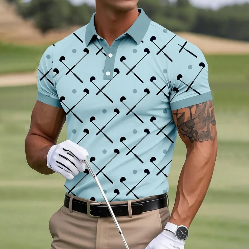 3D Print Golf Polo Shirt