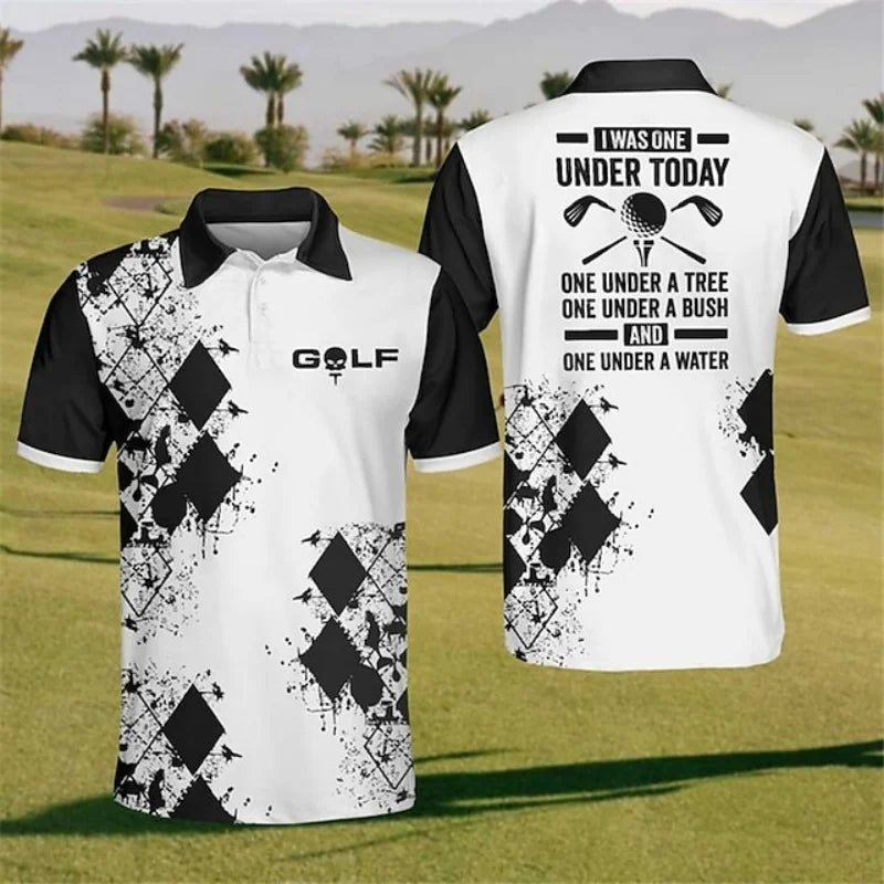 Stripe Grid Golf Polo Shirt