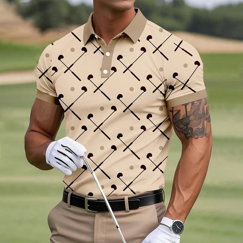 3D Print Golf Polo Shirt
