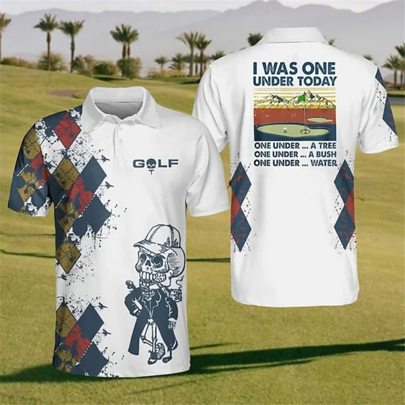 Stripe Grid Golf Polo Shirt