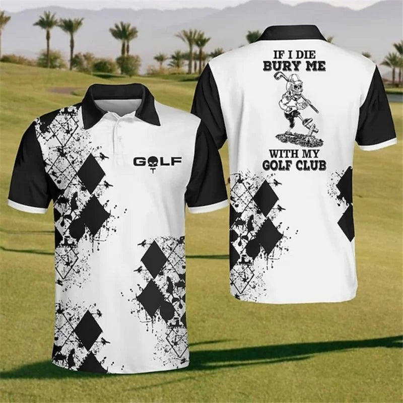 Stripe Grid Golf Polo Shirt