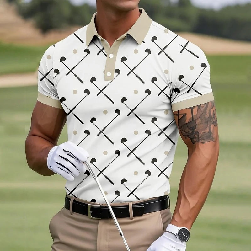 3D Print Golf Polo Shirt